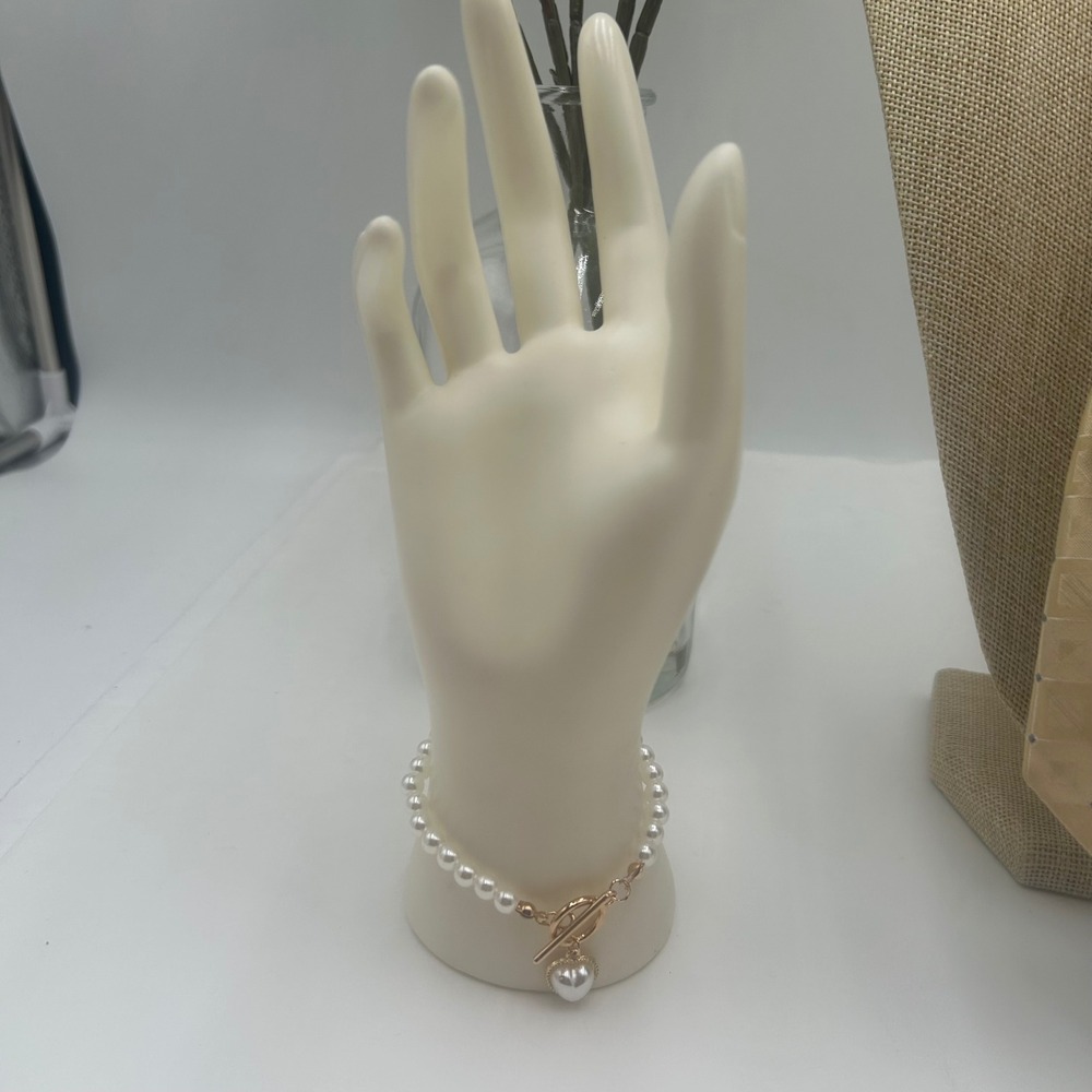 Calvin Klein 100% Silk Tie Necklace Mermaid Pearl Embellished Gold Champagne - Picture 10 of 12